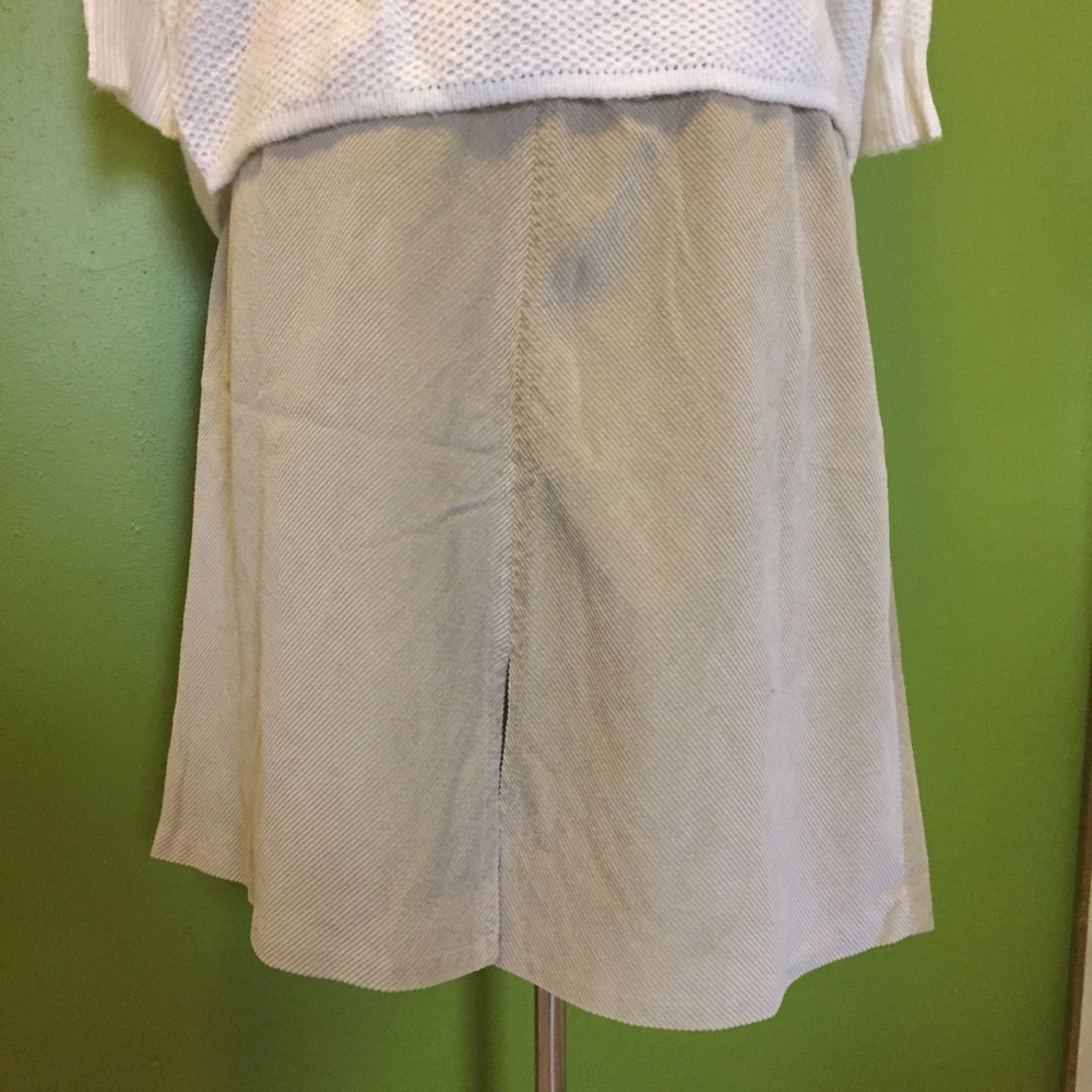 J. Jill diagonal corduroy pale green skirt